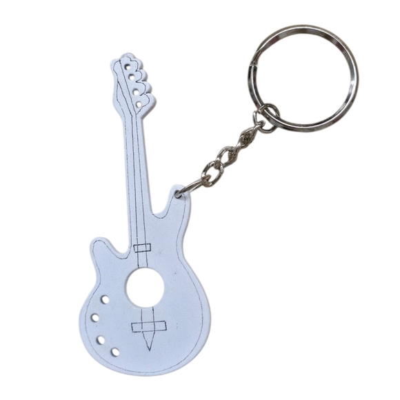 Wooden Guitar Keychain| New!| Available In 6 Colors - Picture 3 of 10